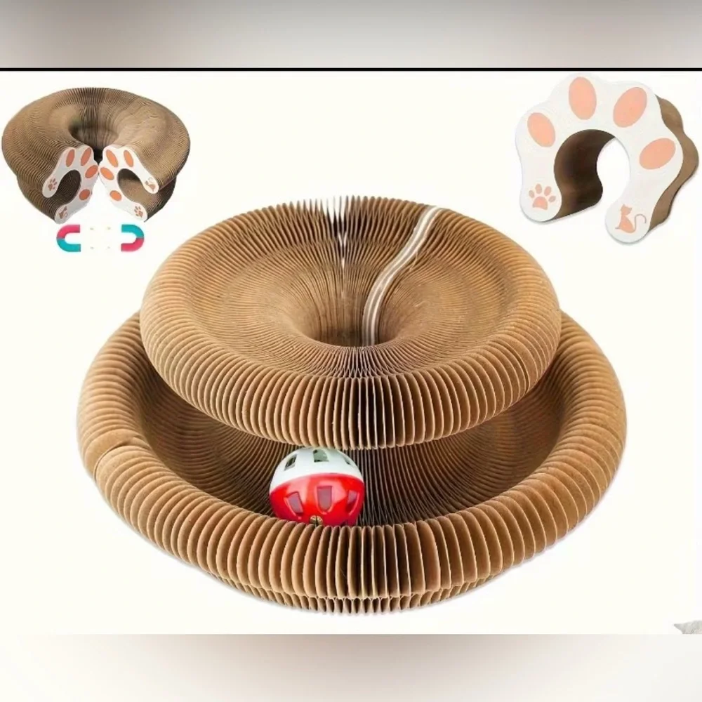 Cat Paw Shaped Scratcher Board Toy With Bell Ball